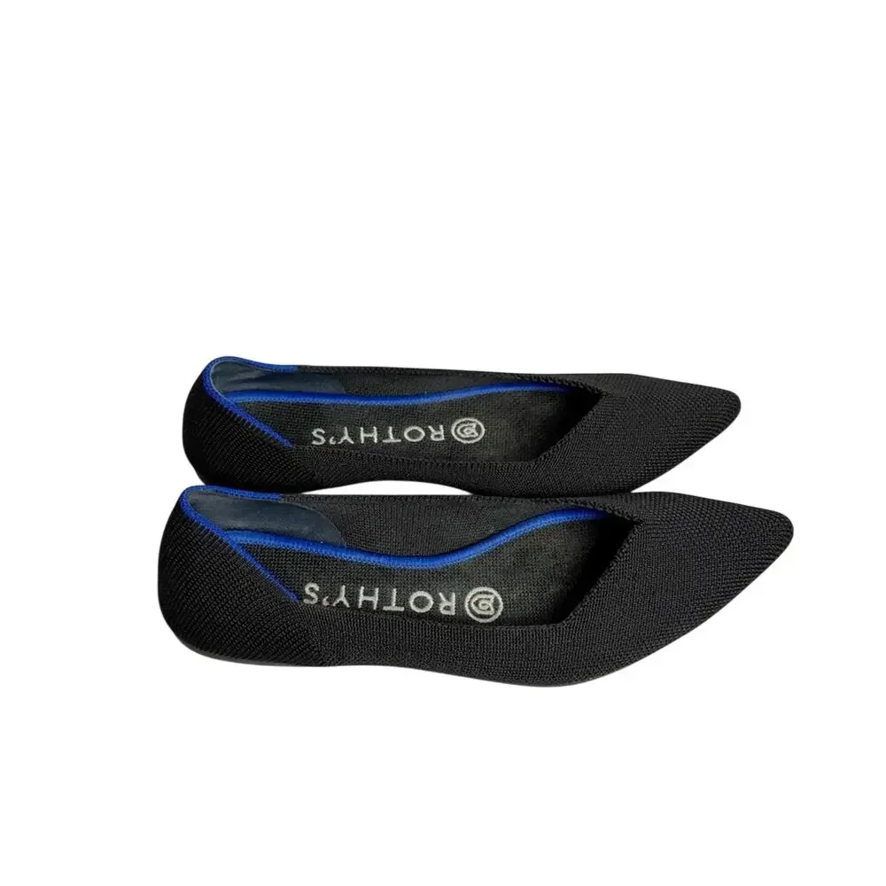 ROTHY'S THE POINT BALLET BLACK FLAT WOMEN SIZE 6 SHOES NO BOX